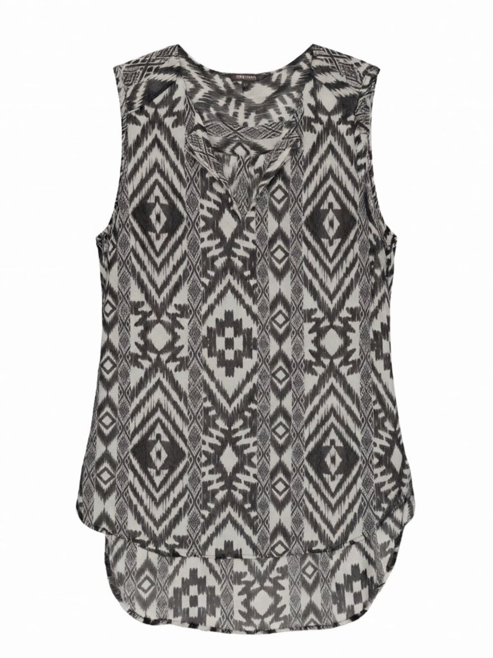 RW&CO Black White Women's Sleeveless Sheer Top Women’s S Black/White